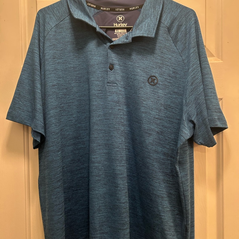 Hurley Blue Polo Shirt Athletic Casual Style